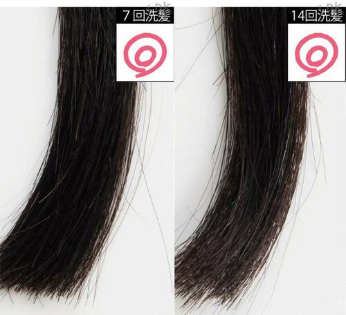 サロン ド プロ「泡のヘアカラー・エクストラリッチ(白髪用)/6」の洗髪後の変化