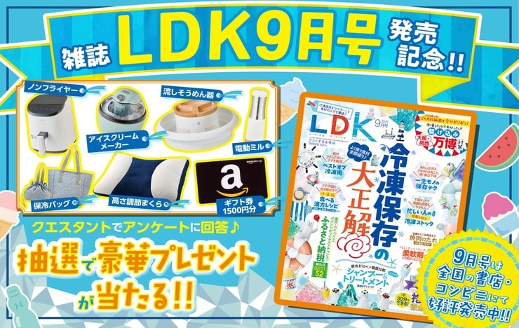 雑誌『LDK』読者プレゼント応募ページ　アンケートに答えて豪華プレゼントをゲット♡