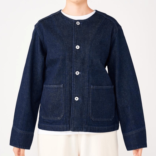 無印良品ファッション　おすすめ 無印良品 木の実から作ったカポック混デニムジャケット イメージ1