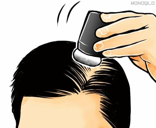 使い方1:薄毛にポンポン 増毛パウダーおすすめ イメージ