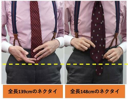 ポイント2:ネクタイの全長で選ぶ イメージ