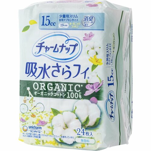 吸水パッドおすすめ ユニ・チャーム チャームナップ 吸水さらフィ オーガニックコットン 少量用スリム イメージ1