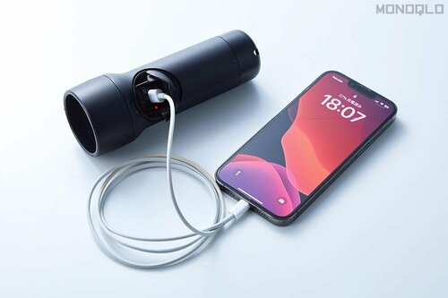 USB type-C搭載のモバイルバッテリー機能付き懐中電灯 防災用ライトおすすめ イメージ