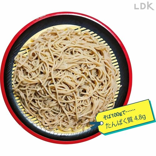 A.そば。精製していないほど、たんぱく質の含有量も多い イメージ