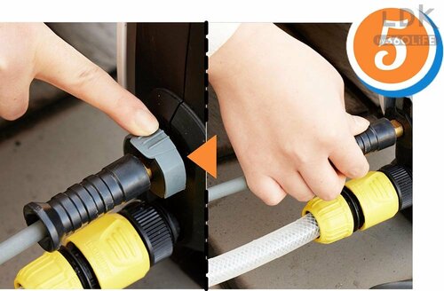 5:トリガーガンと高圧ホースを本体に接続 ケルヒャーMINIを使ってみたおすすめ イメージ