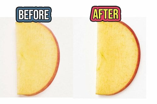 りんごのスライス:Before/After キッチンラップおすすめ イメージ