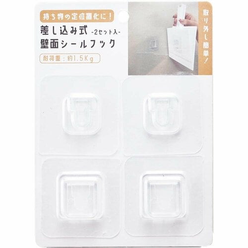 ダイソー みん100 差し込み式壁面シールフック イメージ1