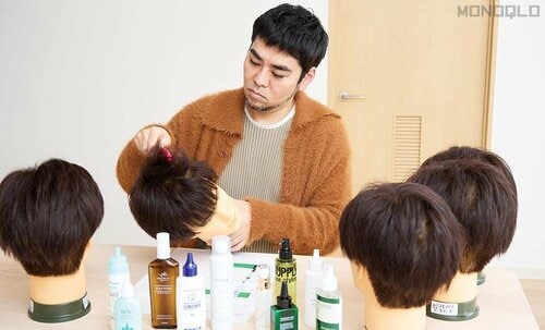 テスト3:塗布後の髪の状態 メンズ頭皮保湿ローションおすすめ イメージ