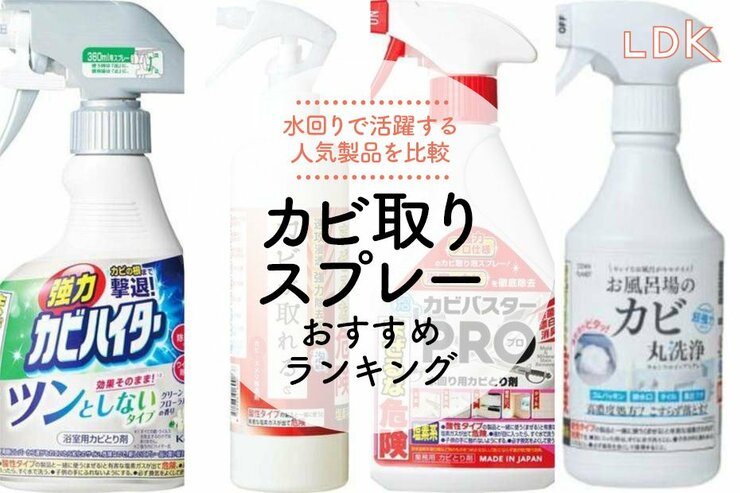 【2025年】カビ取りスプレーのおすすめランキング4選。水回り掃除の商品をLDKが比較