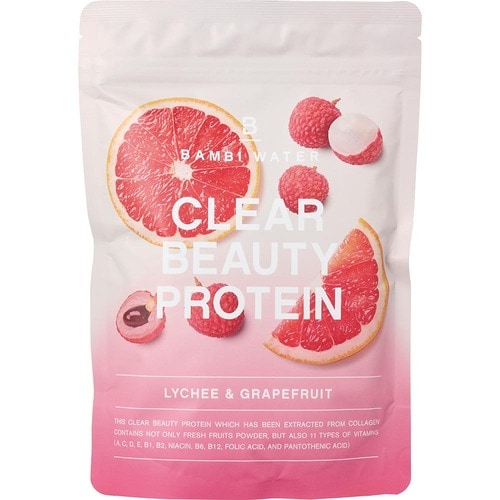女性向けプロテインおすすめ バンビウォーター クリアビューティープロテイン ライチ＆グレープフルーツ イメージ