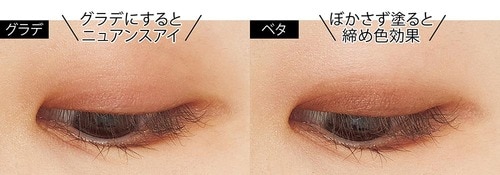 メリット1:塗り方の工夫でベースにも締め色にも 単色アイシャドウおすすめ イメージ