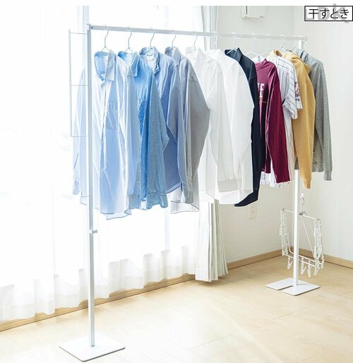 感動ポイント:たたんだ状態でもハンガーを収納できる LDKベストバイ室内物干しおすすめ イメージ4