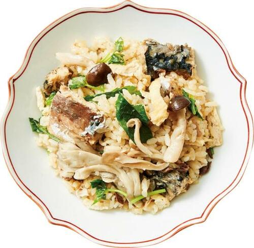 レシピ2:さばときのこのほっくり炊き込みご飯