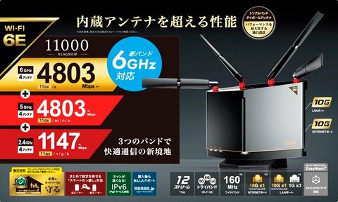 Wi-Fi6E対応のバッファローの最新ルーターはおすすめ?「WXR