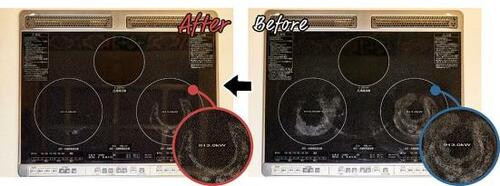 【ハウツー1】IHのコゲつきは「ヘラ+洗剤」で拭き上げる イメージ