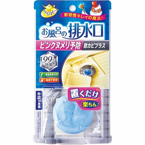 アース製薬:らくハピ:お風呂の排水口ピンクヌメリ予防 防カビプラス