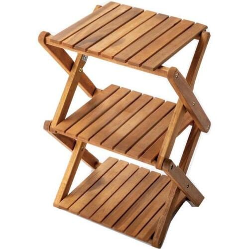 ニトリ(NITORI) 木製折りたたみラック 3段:アウトドア用品