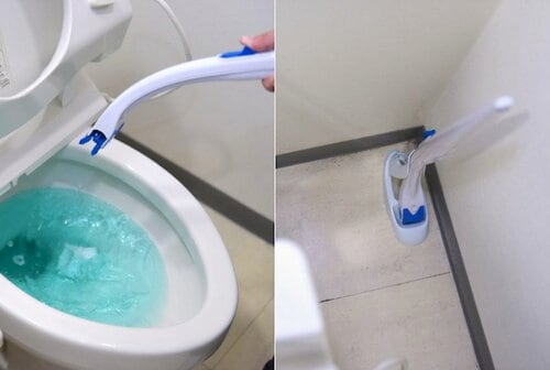 使用後はワンタッチでブラシをトイレに流せる トイレブラシおすすめ イメージ