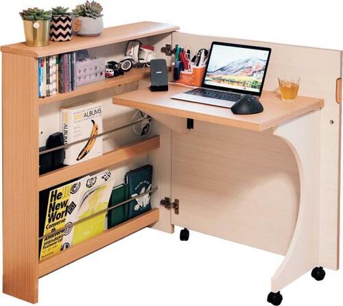 扉を開けるとミニ書斎が出現！たためるPCデスク「畳むんデス」 イメージ