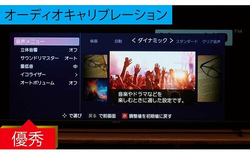 【音質】オーディオキャリブレーションで聞きやすく広がりも十分! 4Kテレビおすすめ イメージ