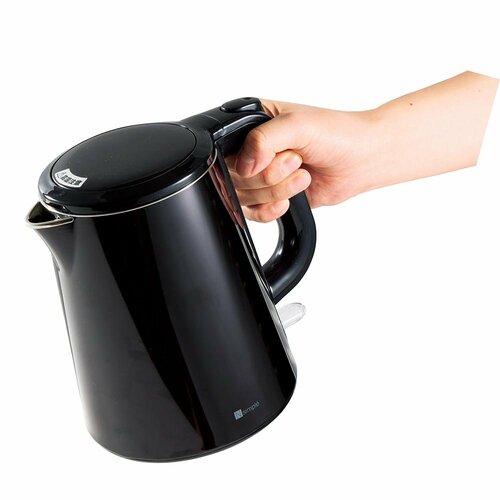 ニトリの電気ケトルおすすめ ニトリ Wウォールステンレス電気ケトル(1.0L)(HBK068BK) イメージ1