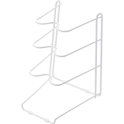 観音開きタイプに収納するなら縦置き フライパンスタンドおすすめ イメージ