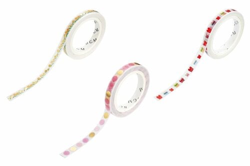 極細幅なので手帳やカードに！ BGM「マスキングテープ 箔押しシリーズ5mm」 イメージ