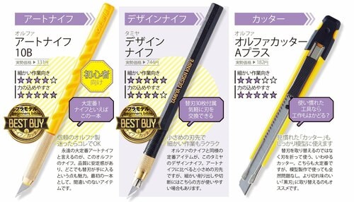 プラモデル用カッター・ナイフのメリットは? カッター・ナイフおすすめ イメージ