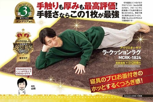 【厚手ラグ】アイリスオーヤマ「ラ・クッションラグ MCRK-1824」 ベストバイおすすめ イメージ