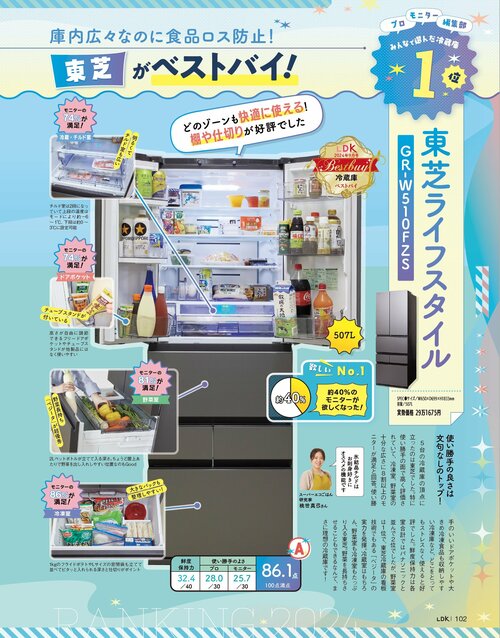 感動ポイント：鮮度を保てる野菜室と機能的なチルド室に満足 LDKベストバイ冷蔵庫おすすめ イメージ