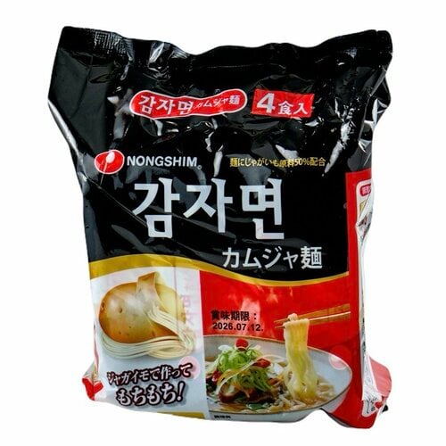 韓国インスタントラーメンおすすめ 農心ジャパン カムジャ麺 4食入 袋麺 イメージ