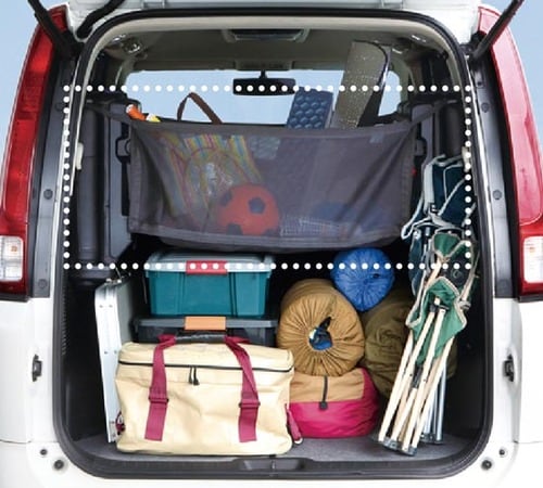 3列目シート跳ね上げ式の車種専用ラゲッジルーム用【収納ネット】