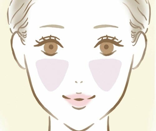 目の下から逆三角形に仕込む
