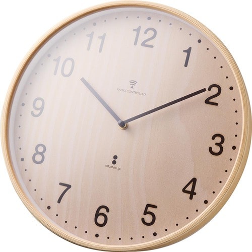 壁掛け時計おすすめ マックスシェアー 木製電波 掛け時計 a13305 イメージ