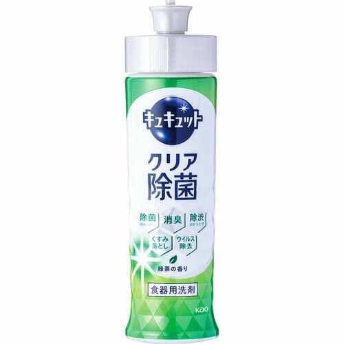 食器用洗剤おすすめ 花王 キュキュット クリア除菌 緑茶の香り イメージ