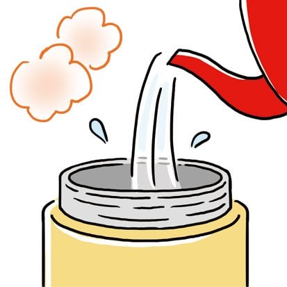 HOT:事前に熱湯で温めると保温効果UP スープジャーおすすめ イメージ