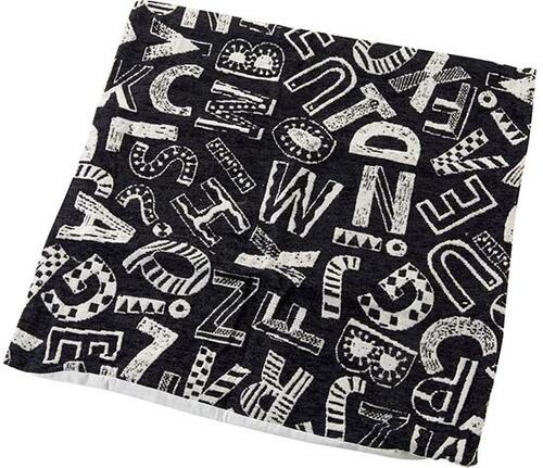 3COINS:ロゴ 総柄フロッキークッションカバー:インテリア