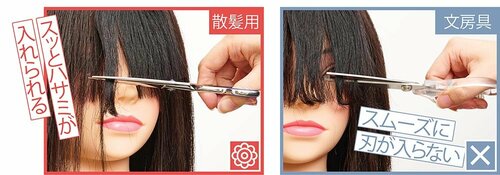 スムーズにハサミが入る イメージ