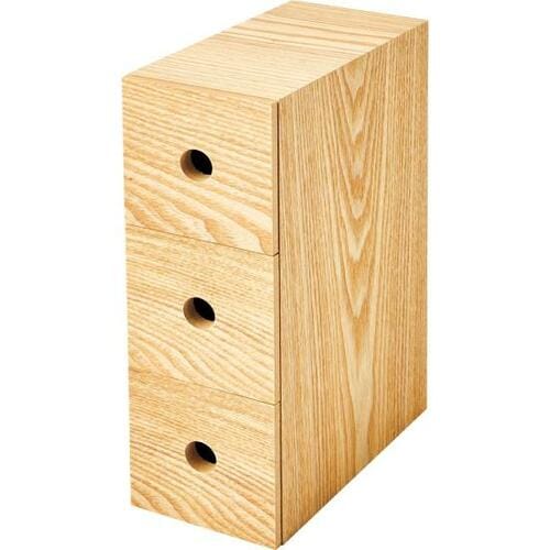 テーブルと似た素材で統一感を！無印良品「MDF 小物収納3段」 イメージ