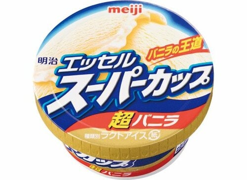 明治:エッセルスーパーカップ	超バニラ:アイスクリーム