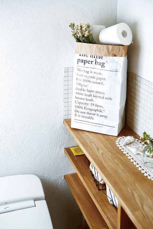 ⑱生活感あるモノがすっぽり収まる英字入りペーパーバッグ イメージ2