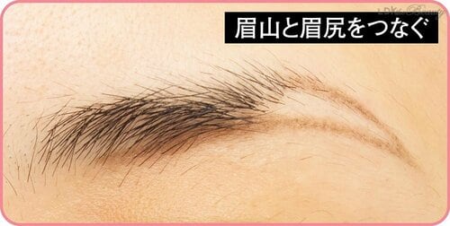 2:眉山と眉尻をつなぐ イメージ