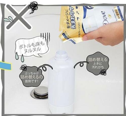 詰め替えボトルの手間、実はしんどくなっていませんか? シャンプーディスペンサーおすすめ イメージ
