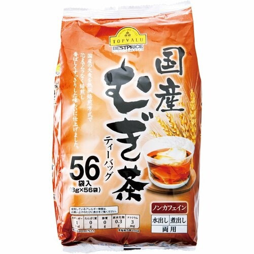 トップバリュ:国産むぎ茶 ティーバッグ:水だし茶