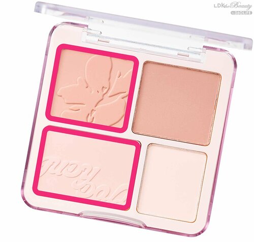 左上+左下：2色を混ぜると甘さが出る ベージュチークおすすめ イメージ