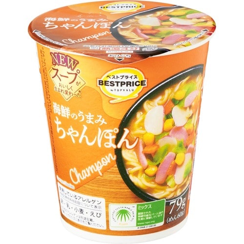 カップ麺おすすめ トップバリュ 海鮮のうまみ ちゃんぽん イメージ1