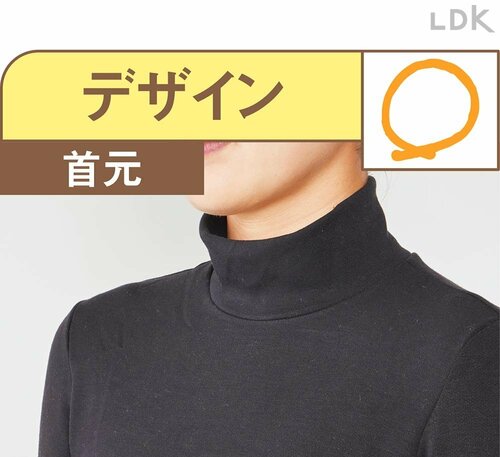 デザイン：首元 レディース用あったかタートルネックおすすめ イメージ