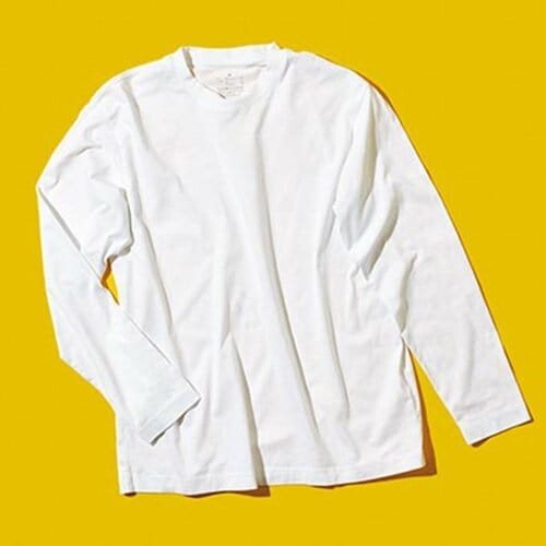 ロンTおすすめ 無印良品 天竺編み クルーネック 長袖Tシャツ イメージ