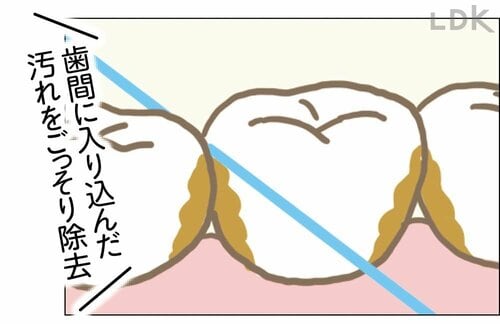 フロス使いのポイント 歯ブラシおすすめ イメージ