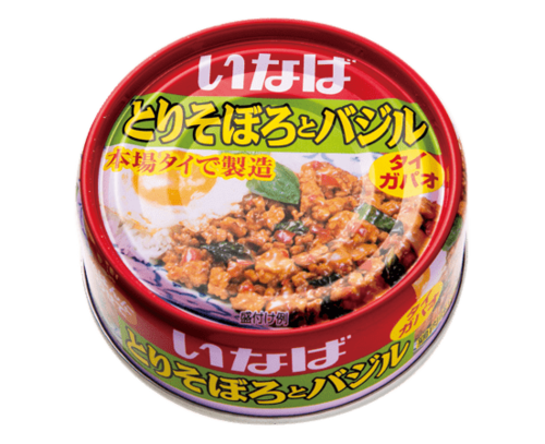 いなば:とりそぼろとバジル75g:缶詰